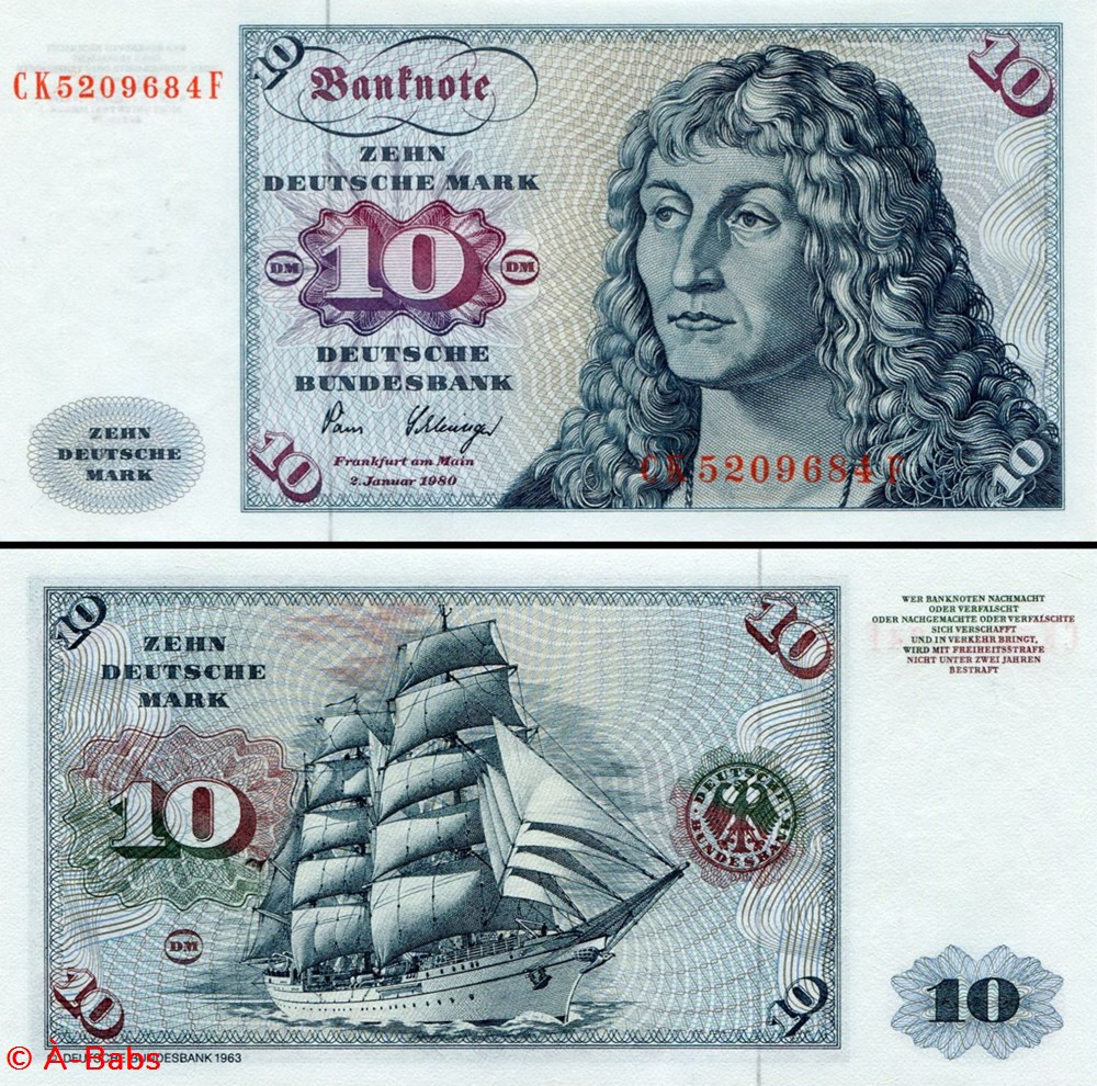 ALLEMAGNE - RFA - PICK 31 d - 10 MARK - 1980 billets europe allemagne rfa pick 31 d 10 mark 1980