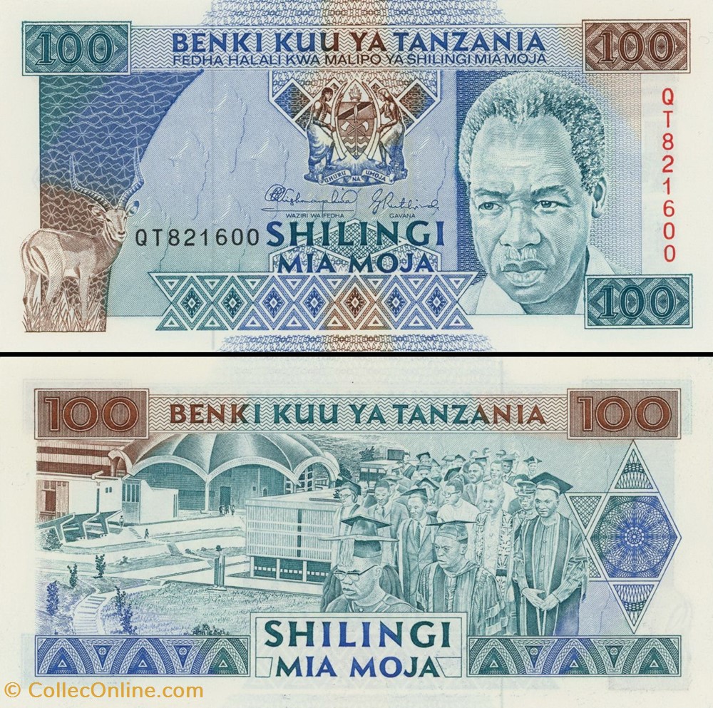 TANZANIE - PICK 24 - 100 SHILINGI - 1993 billets afrique tanzanie pick 24 100 shilingi 1993