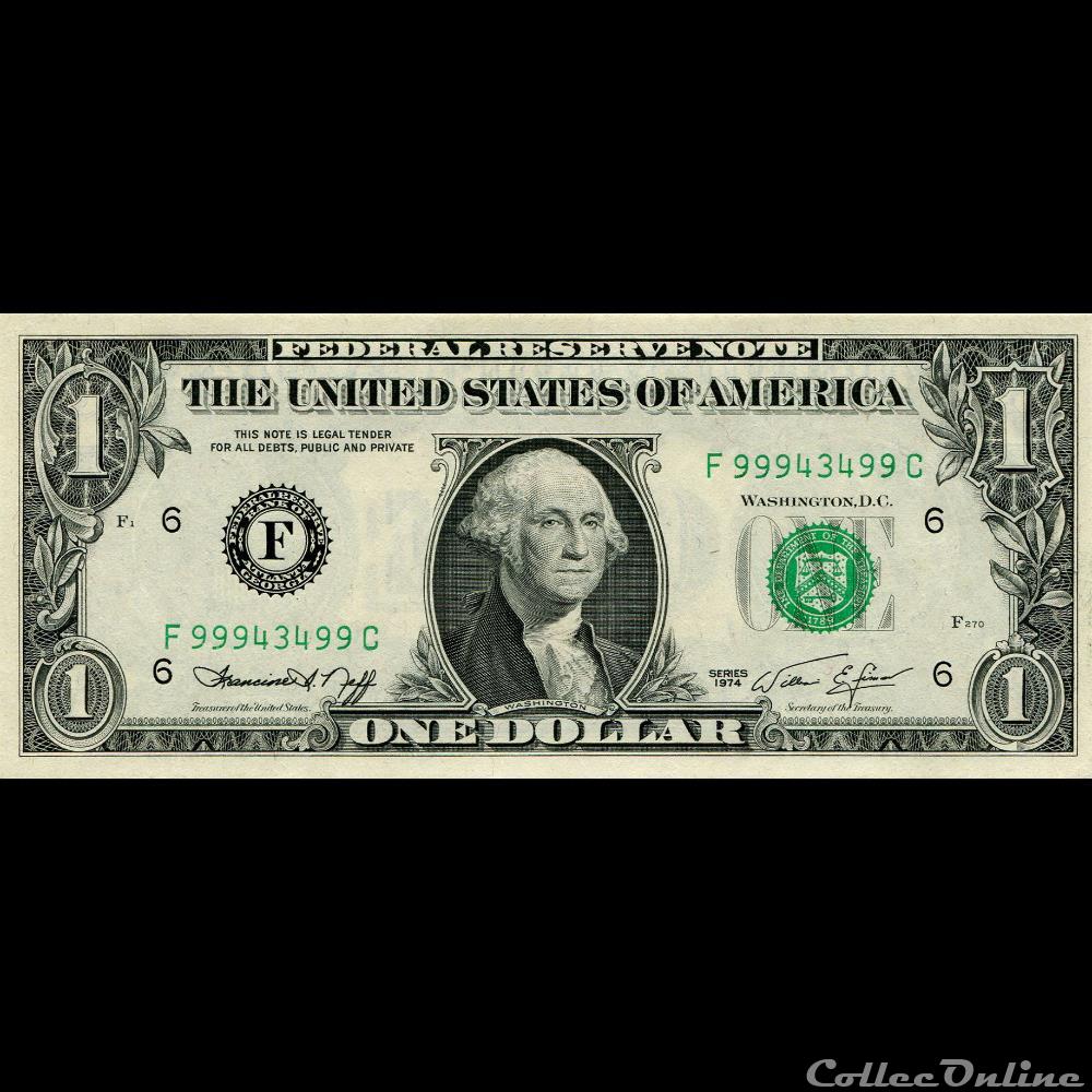 billet amerique du nord etat uni f 1 federal reserve notes small size 1974 series