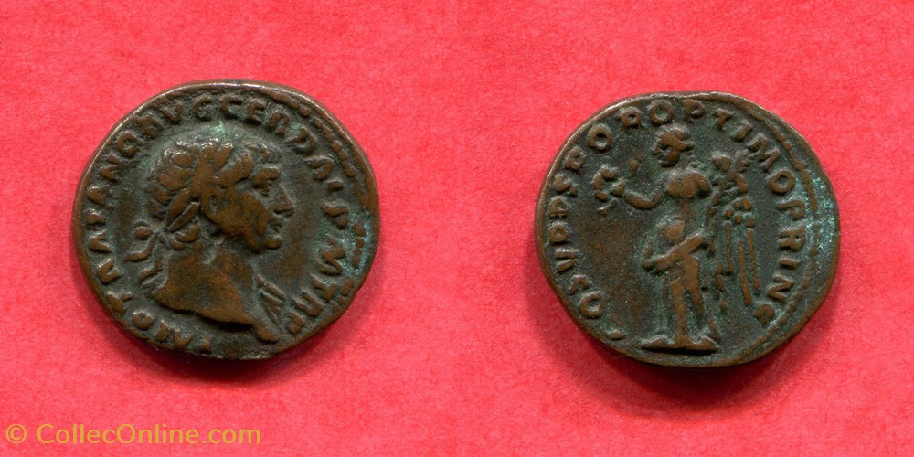 monnaie antique av jc ap romaine republicaine imperiale trajan cos v p p s p q r optimo princ ric 128 copie faux