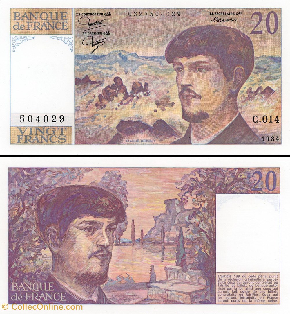FRANCE - 20 FRANCS - 1984 - C.014 billets europe france 20 francs 1984 c 014