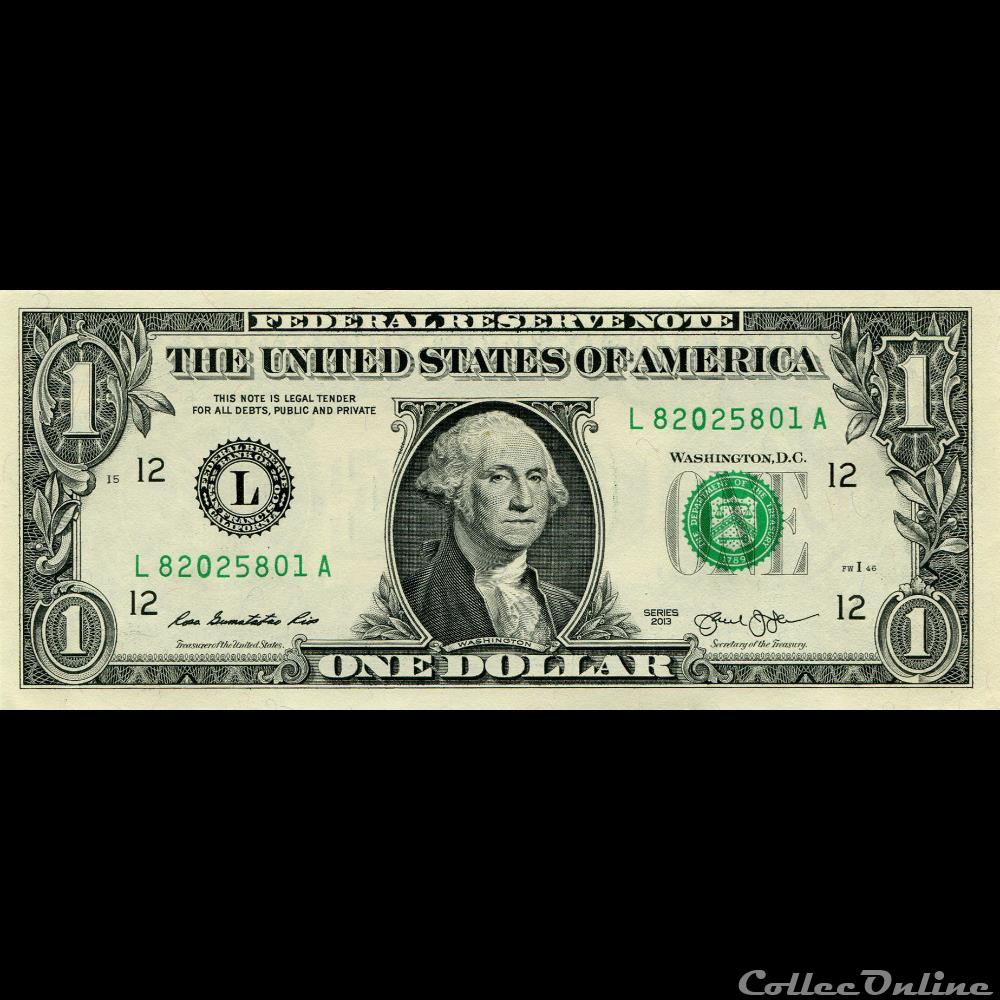 L- 1$ Federal Reserve Notes - Small Size 2013 Series billet etat uni colombie l 1 federal reserve notes small size 2013 series
