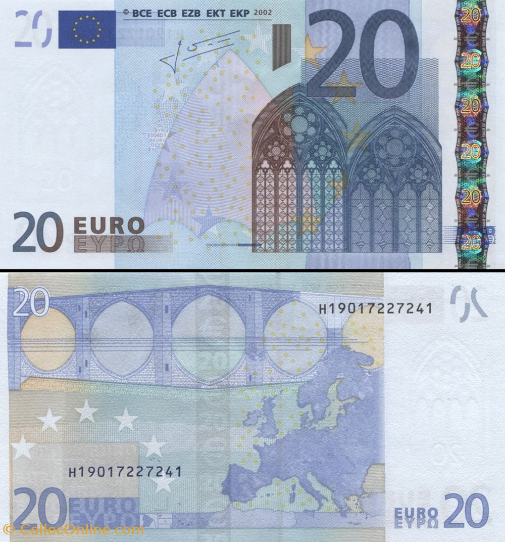 20 EUROS - SIGNATURE TRICHET - PICK 10 H 1 - SLOVÉNIE billets 20 euros signature trichet pick 10 h 1 slovenie