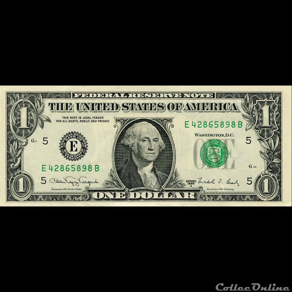 billet amerique du nord etat uni e 1 federal reserve notes small size 1988a series