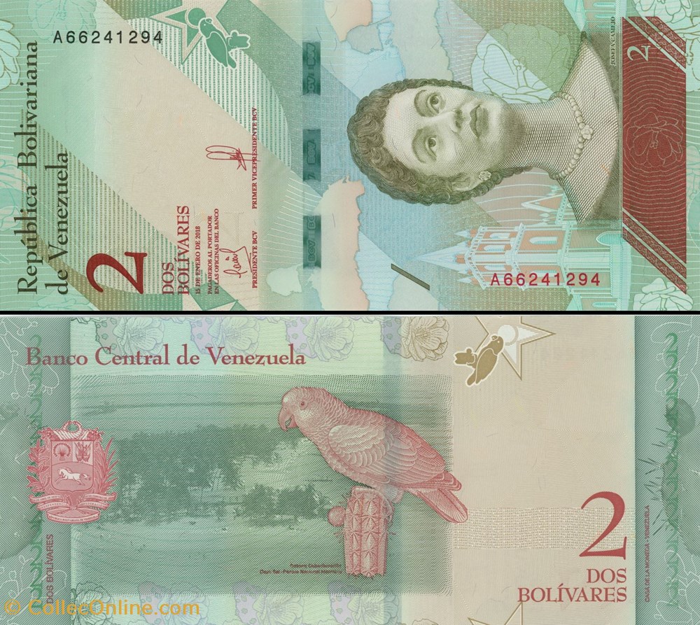 billets amerique du sud venezuela pick 101a 2 bolivares 2018