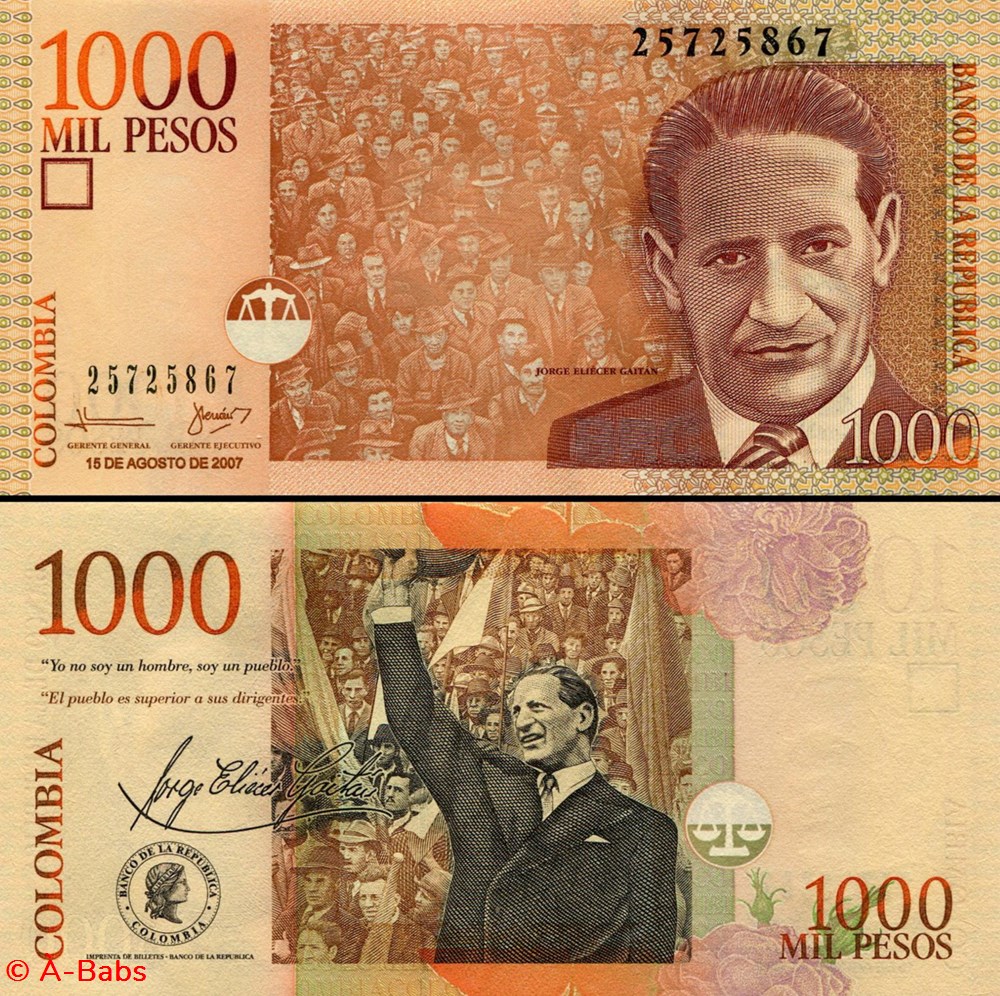 COLOMBIE - PICK 456 i - 1 000 PESOS COLOMBIEN - 2007 billets amerique du sud colombie pick 456 i 1 000 pesos colombien 2007