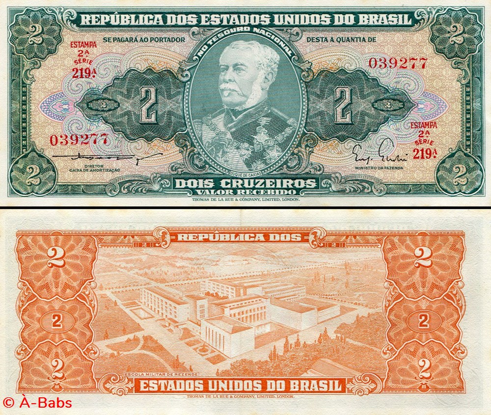 BRÉSIL - PICK 157 - 2 CRUZEIROS - 1955 billets amerique du sud bresil pick 157 2 cruzeiros 1955