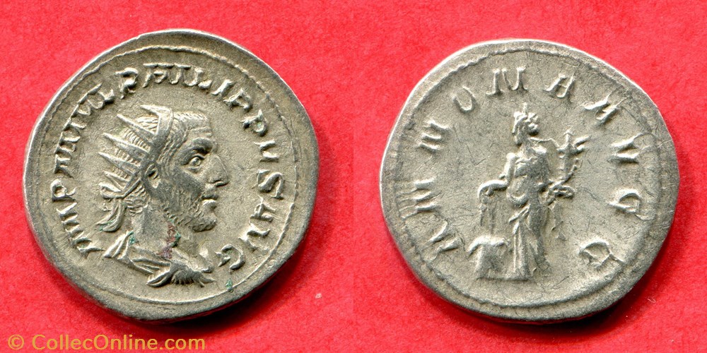 monnaie antique jc ap romaine republicaine imperiale philippe i arabe annona avgg ric 59