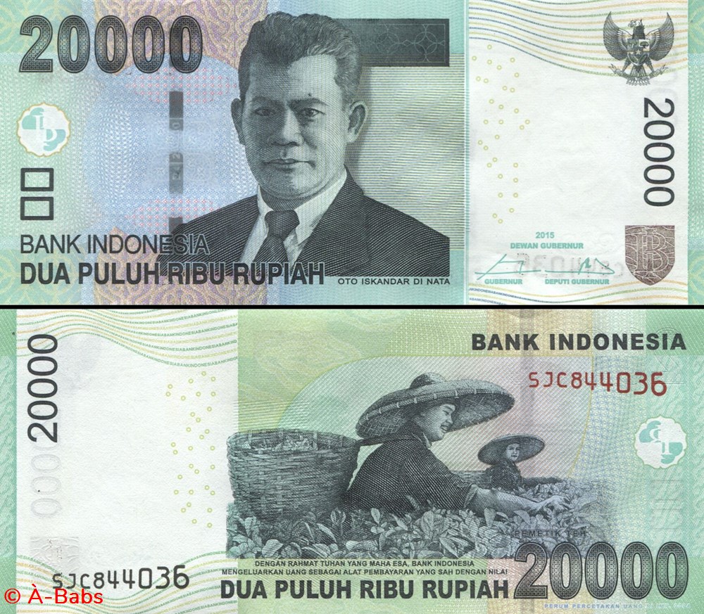 billets asie indonesie pick 151e 20 000 roupies 2015