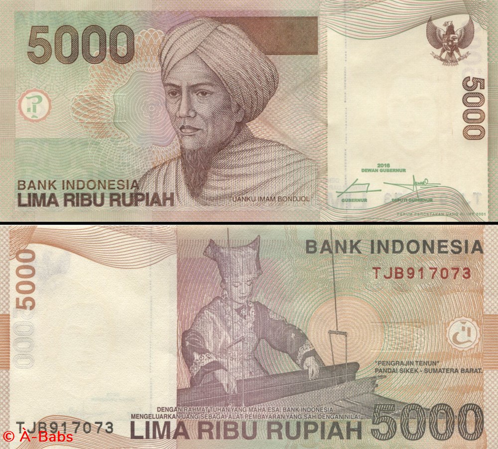 INDONÉSIE - PICK 142 p2 - 5000 ROUPIES - 2016 billets asie indonesie pick 142 p2 5000 roupies 2016