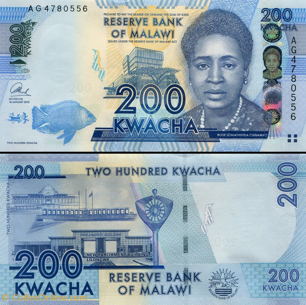 MALAWI - PICK 60 b - 200 KWACHA - 2013 billets afrique malawi pick 60 b 200 kwacha 2013