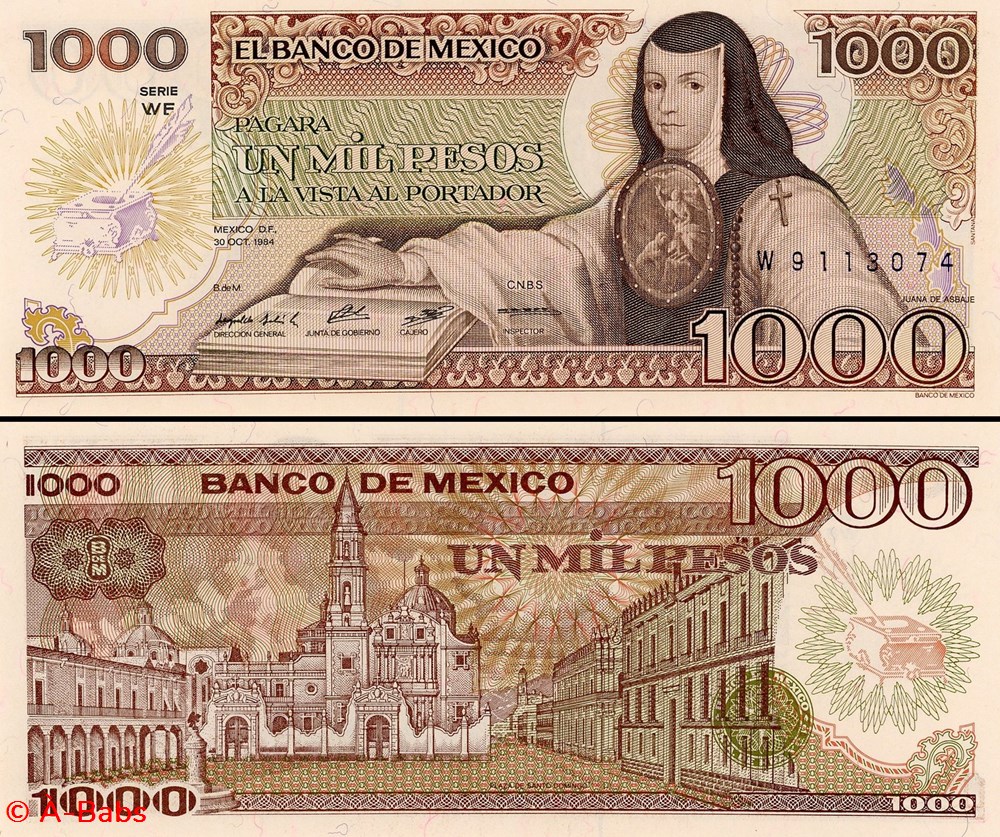 billets amerique du nord mexique pick 081a wf 1000 pesos 1984