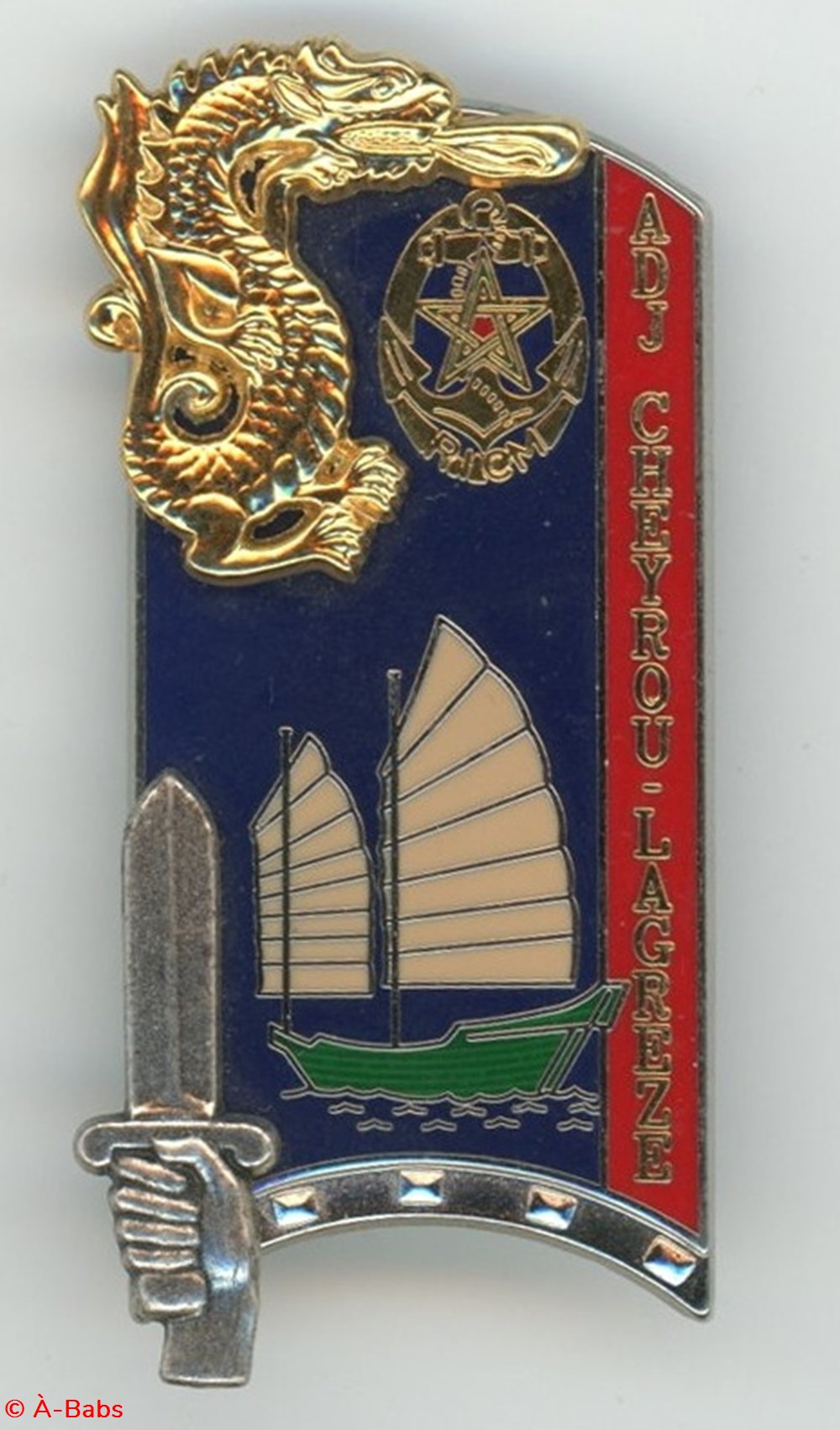 Insigne ENSOA - 166° Promotion Cheyrou-Lagrèze Paul militaria medailles insignes insigne ensoa 166 promotion cheyrou lagreze paul