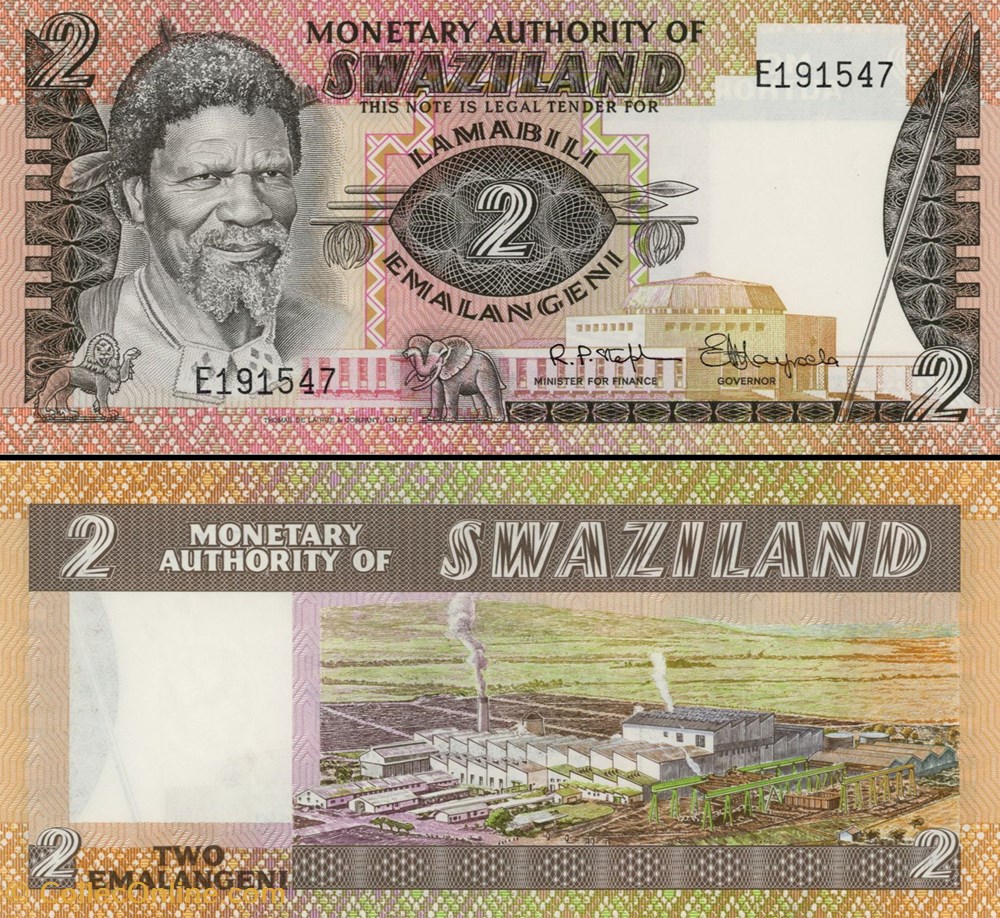 SWAZILAND - PICK 02 - 2 EMALANGENI - 1974 billets afrique swaziland pick 02 2 emalangeni 1974