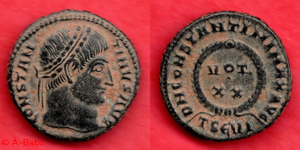 CONSTANTIN 1° - D N CONSTANTINI MAX AVG/ VOT/ XX/ *// TSEVI - RIC 117 monnaies antiques romaines imperiales et republicaines constantin 1 d n constantini max avg vot xx tsevi ric 117