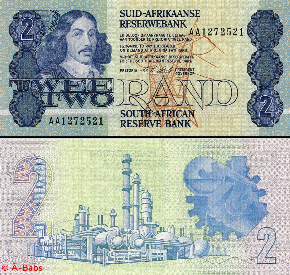 AFRIQUE DU SUD - PICK 118e - 2 RAND - 1990 billets afrique du sud pick 118e 2 rand 1990