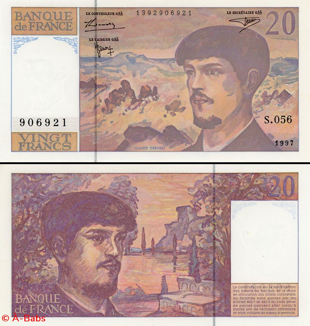 FRANCE - 20 FRANCS - 1997 - S.056 billets europe france 20 francs 1997 s 056