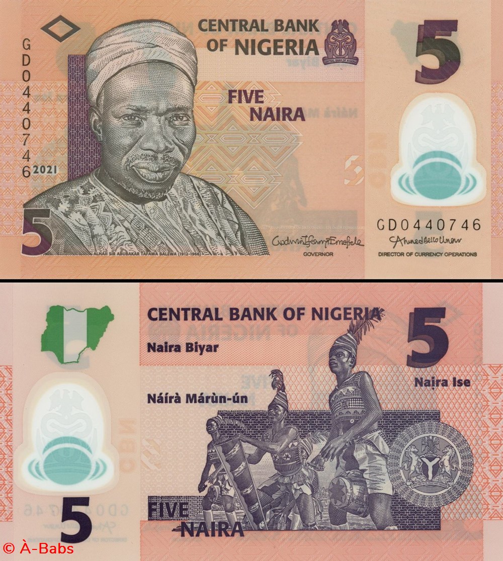 billets afrique nigeria pick 38l 5 naira 2021