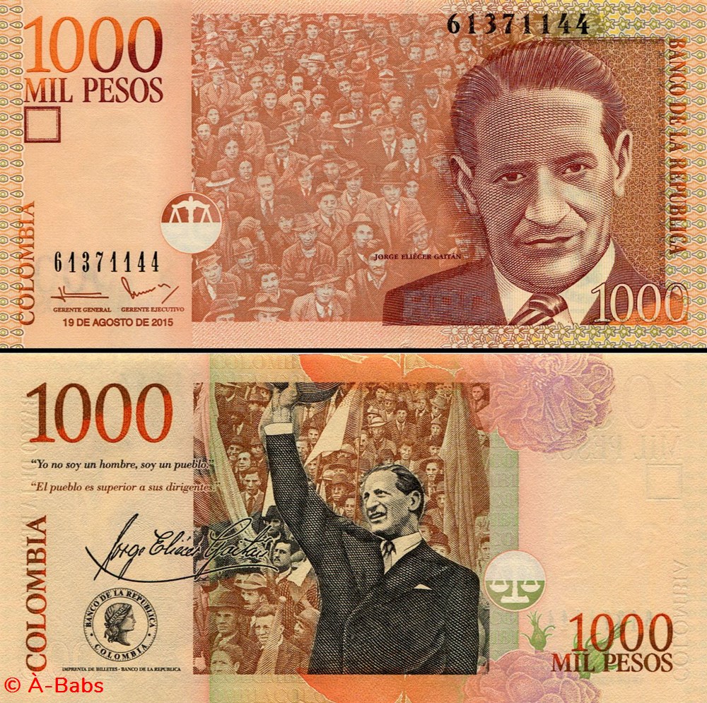 COLOMBIE - PICK 456 t - 1 000 PESOS COLOMBIEN - 2015 billets amerique du sud colombie pick 456 t 1 000 pesos colombien 2015