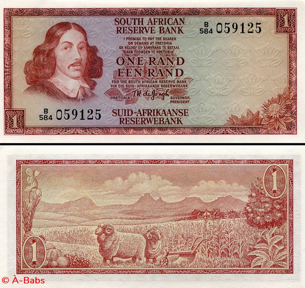 AFRIQUE DU SUD - PICK 115b - 1 RAND - 1975 billets afrique du sud pick 115b 1 rand 1975