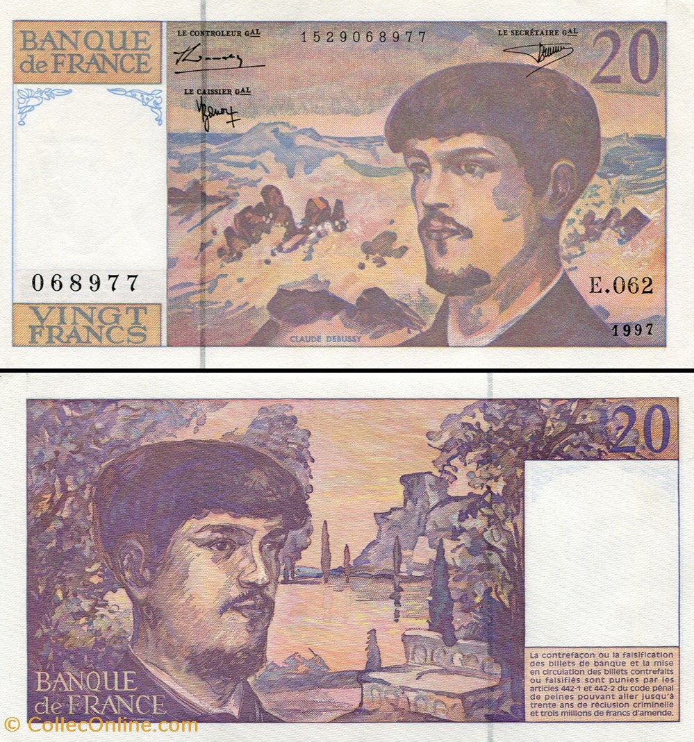 FRANCE - 20 FRANCS - 1997 - E.062 billets europe france 20 francs 1997 e 062
