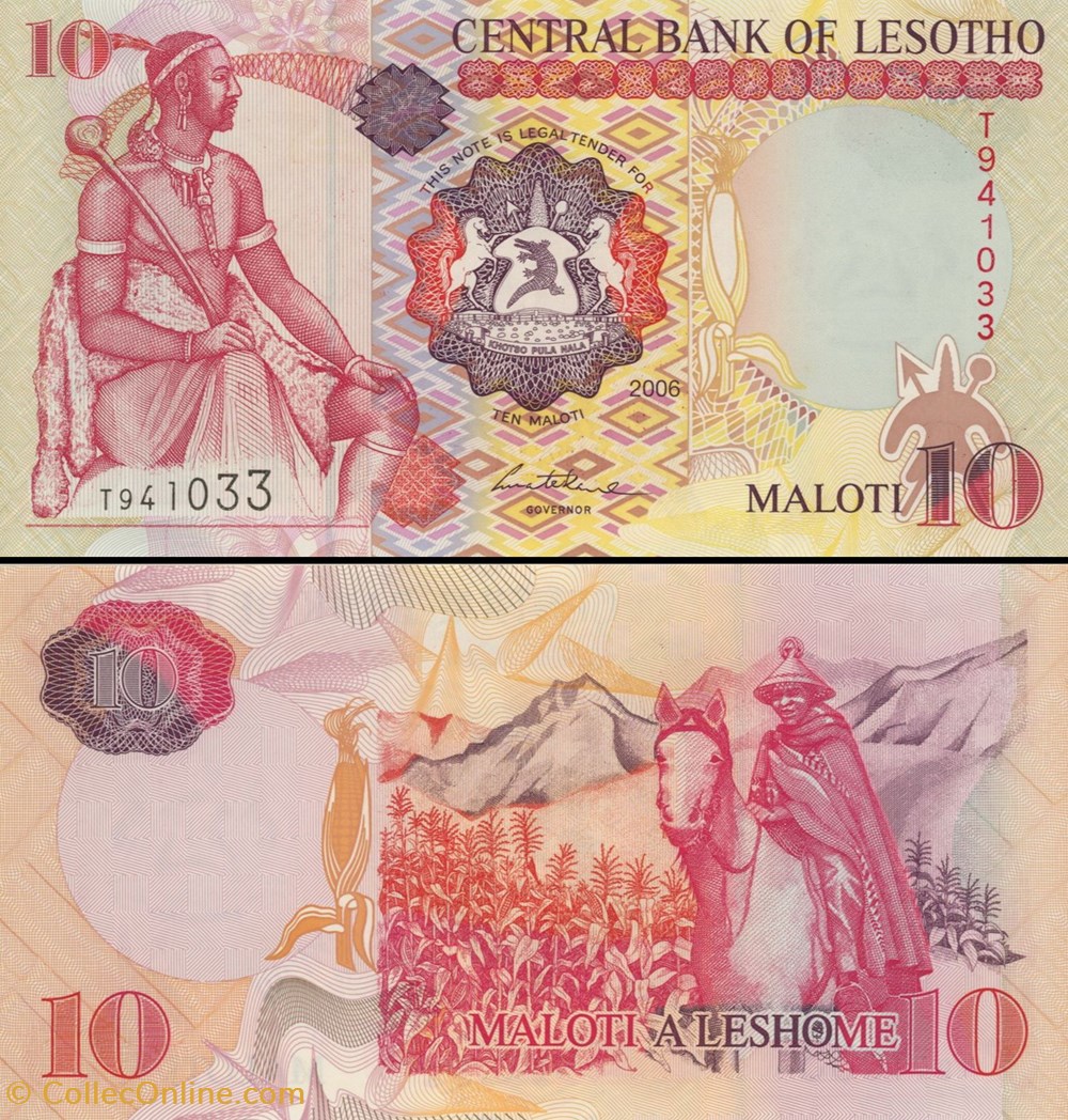 LESOTHO - PICK 15d - 10 Maloti - 2006 billets afrique malawi lesotho pick 15d 10 maloti 2006