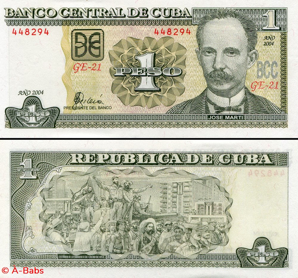 CUBA - PICK 121d - 1 PESO - 2004 billets amerique centrale et caraibes cuba pick 121d 1 peso 2004