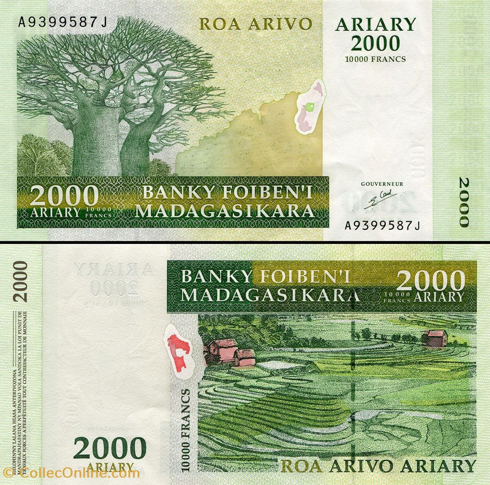 MADAGASCAR - PICK 083 - 2000 ARIARY - 2003 billets afrique madagascar pick 083 2000 ariary 2003