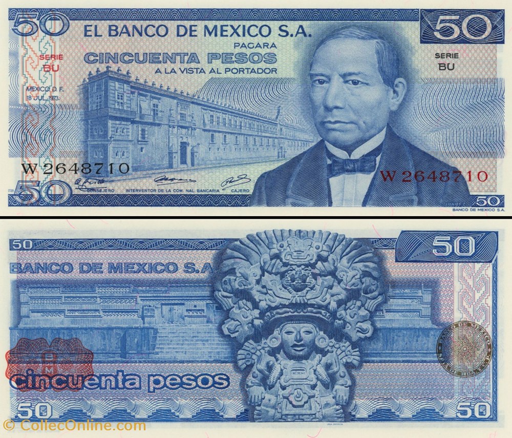 billets amerique du nord mexique pick 065abu 50 pesos 1973
