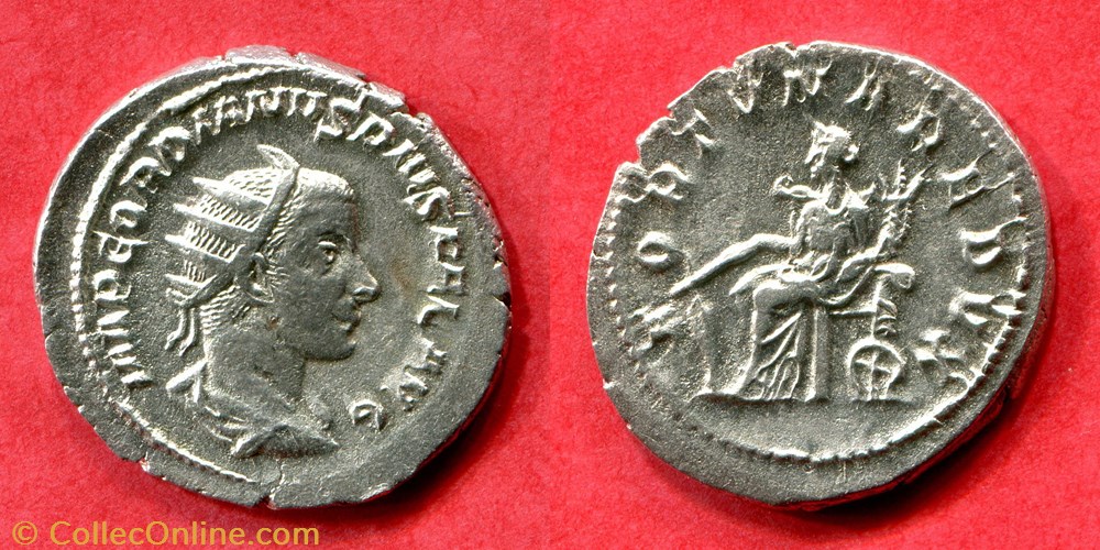monnaie antique av jc ap romaine imperiale gordien iii fortvna redvx ric 98