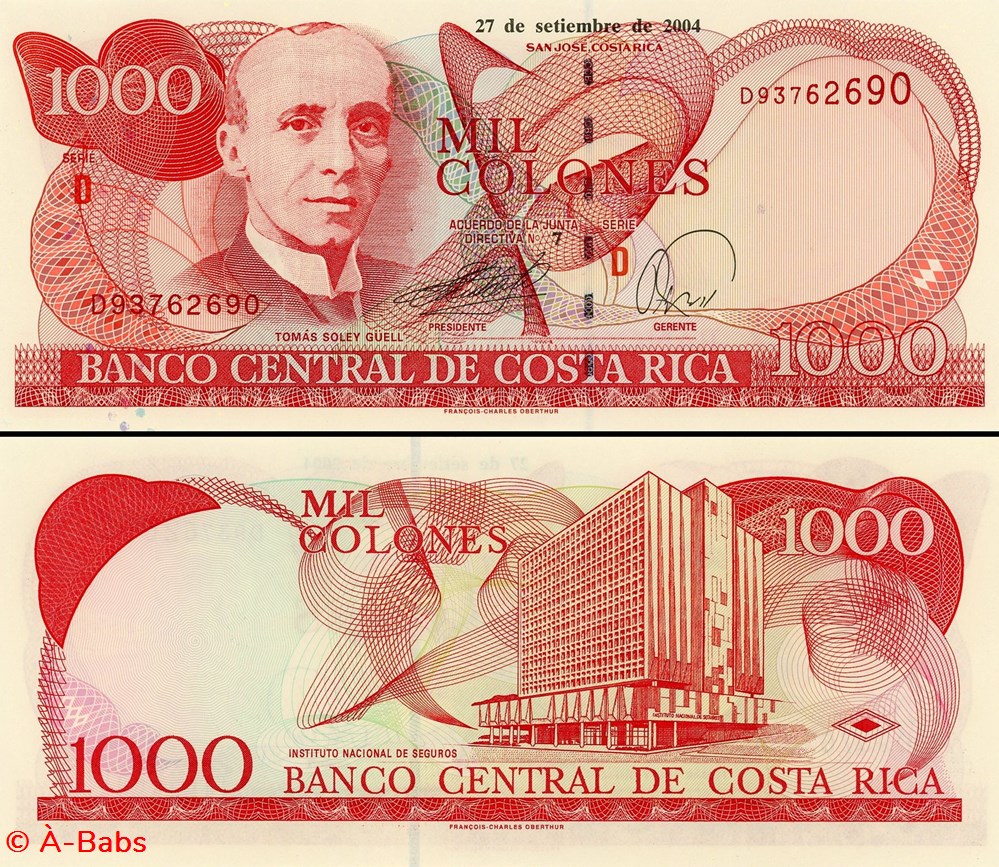 COSTA-RICA - PICK 264e - 1000 COLONES - 2004 billets amerique centrale et caraibes costa rica pick 264e 1000 colones 2004