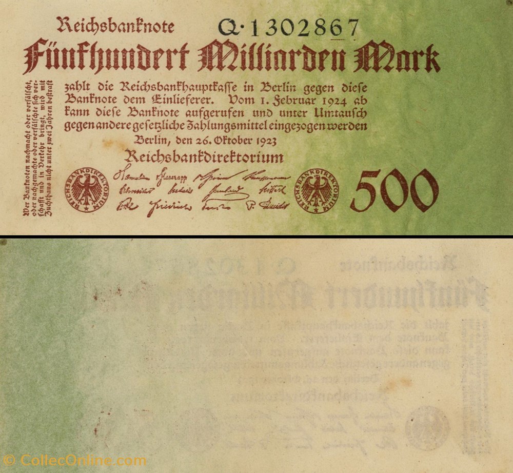 ALLEMAGNE - PICK 127 - 500 000 000 000 MARK - 1923 billets europe allemagne pick 127 500 000 000 000 mark 1923