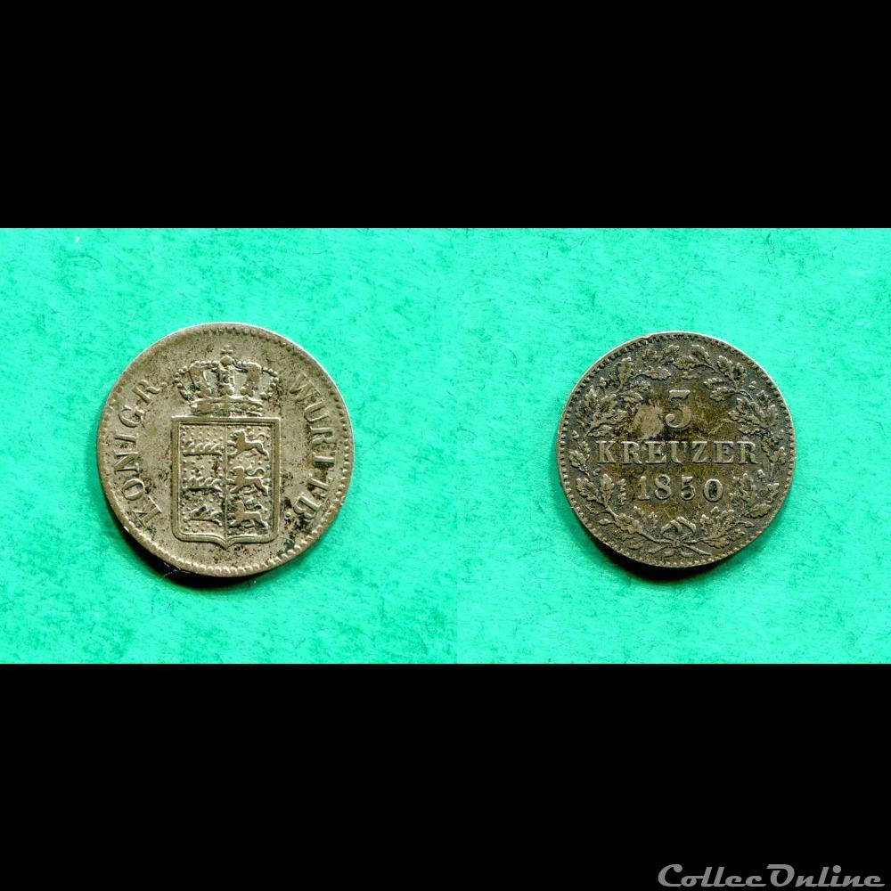 Wurtemberg - 1850 monnaie monde allemagne wurtemberg 1850