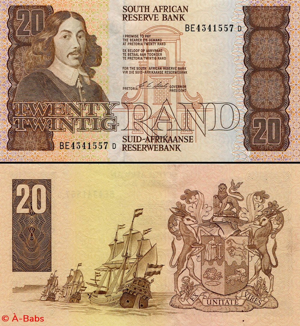 billets afrique du sud pick 121e 20 rand 1990