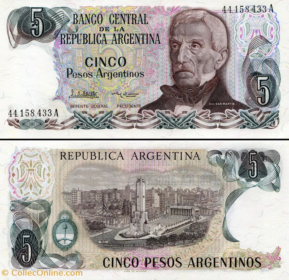 billets amerique du sud argentine pick 312 a 2 5 pesos argentinos 1984