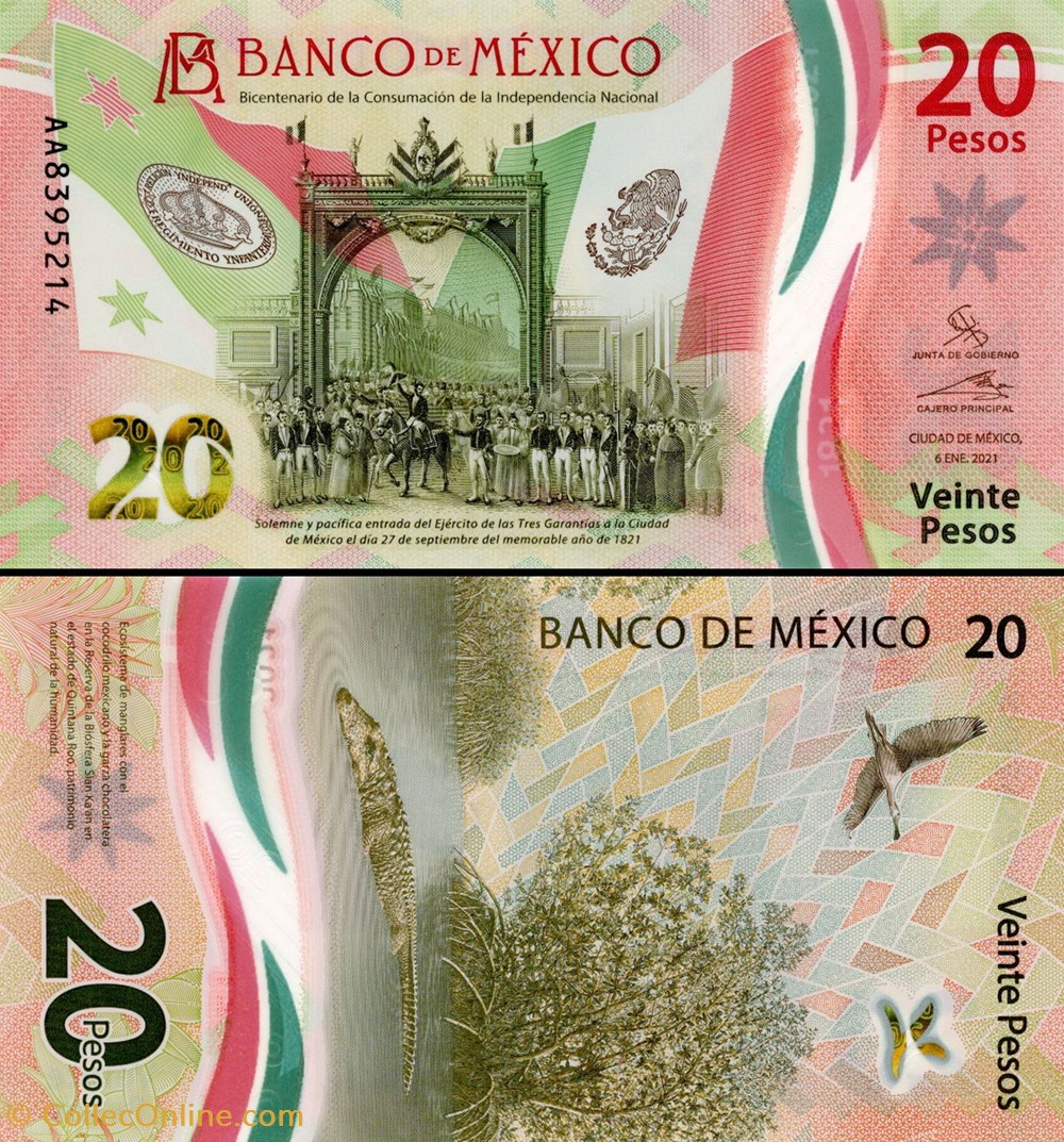 billets amerique du nord mexique pick 135a 20 pesos 2021