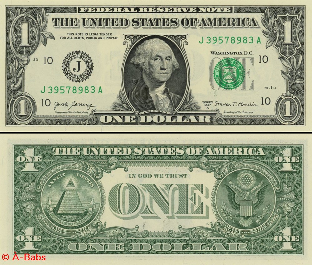 billets amerique du nord etats unis j 1 federal reserve notes small size 2017a series