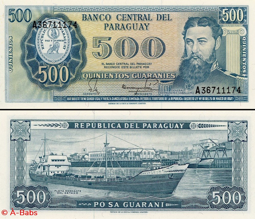 PARAGUAY - PICK 206 d - 500 GUARANIES - 1992 billets amerique du sud paraguay pick 206 d 500 guaranies 1992