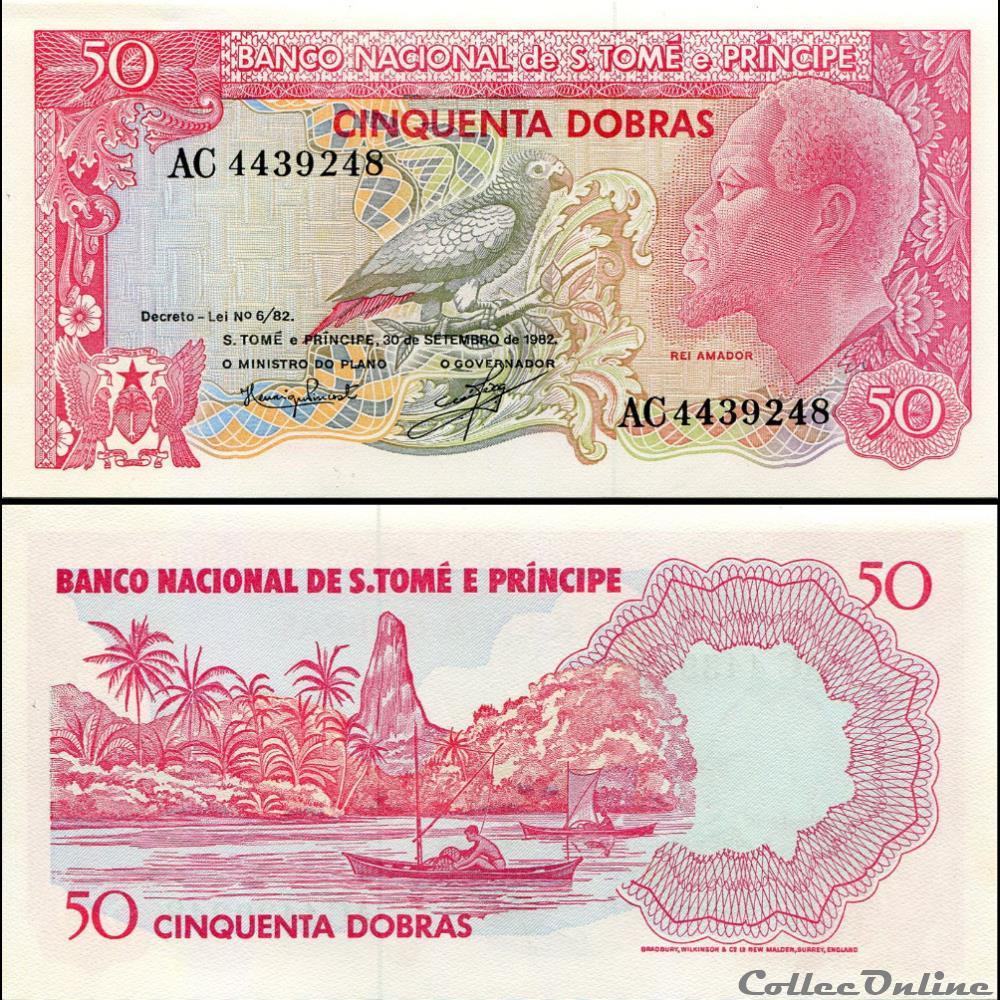 SAO TOME ET PRINCIPE - PICK 56 - 50 DOBRAS - 1982 billet afrique sao tome et principe pick 56 50 dobras 1982