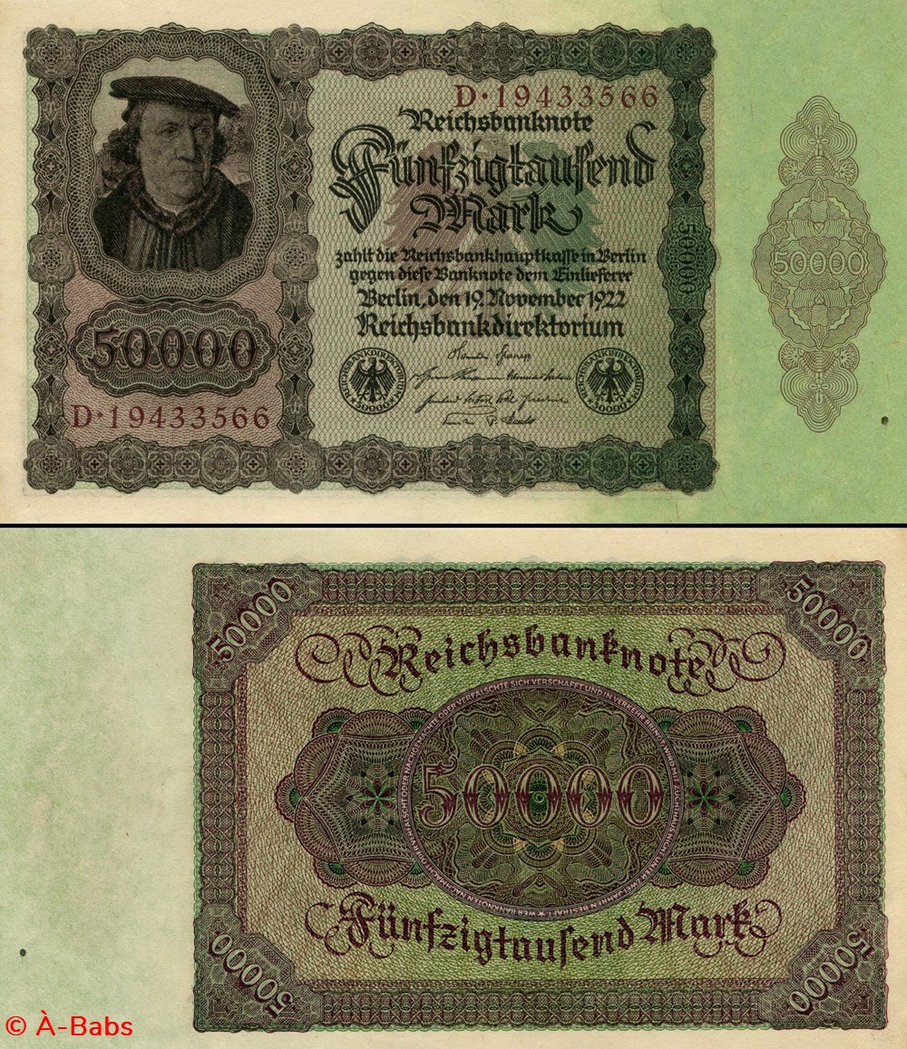 ALLEMAGNE - PICK 080 - 50 000 MARK - 1922 billets europe allemagne pick 080 50 000 mark 1922