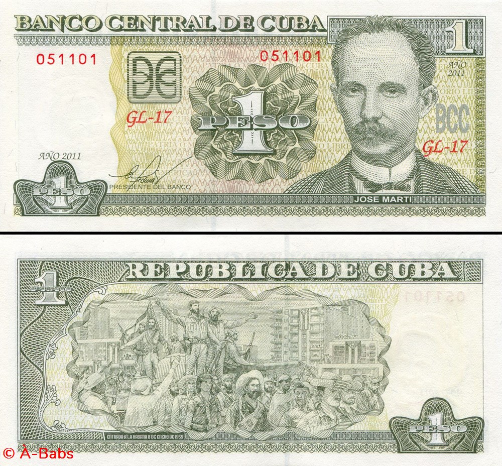 CUBA - PICK 128f - 1 PESO - 2011 billets amerique centrale et caraibes cuba pick 128f 1 peso 2011