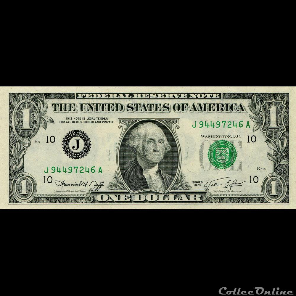 billet amerique du nord etat uni j 1 federal reserve notes small size 1974 series