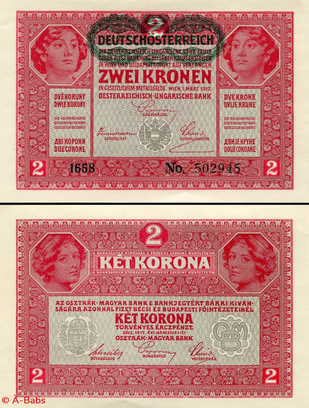 AUTRICHE - PICK 050 - 2 KRONEN - 1919 billets europe autriche pick 050 2 kronen 1919