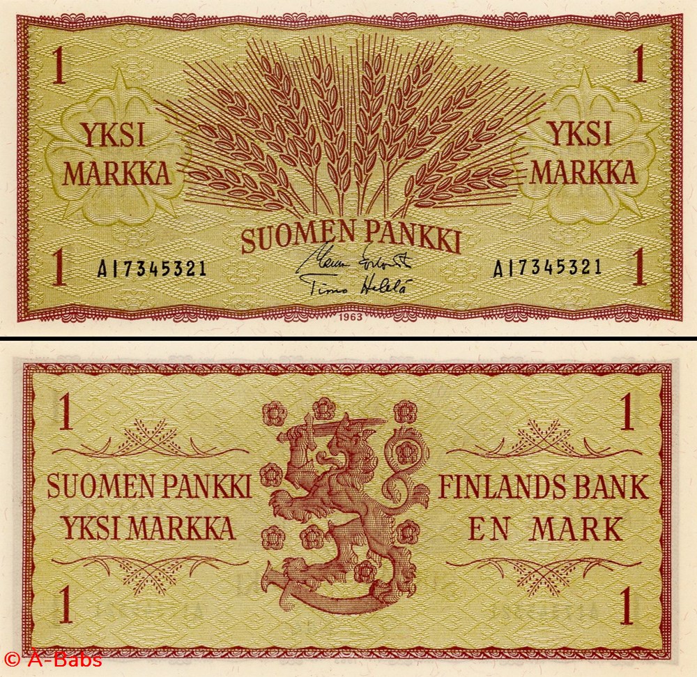billets europe finlande pick 98 a 36 1 markaa 1963