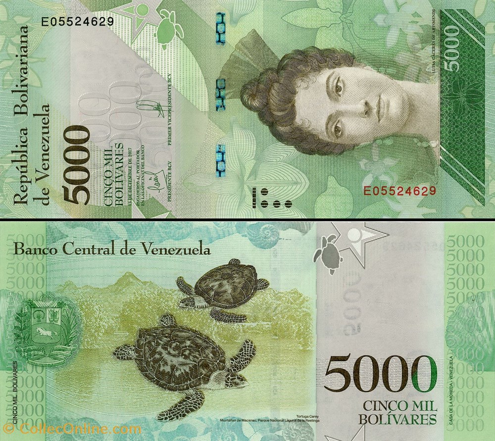 billets amerique du sud venezuela pick 097c 5000 bolivares 2017