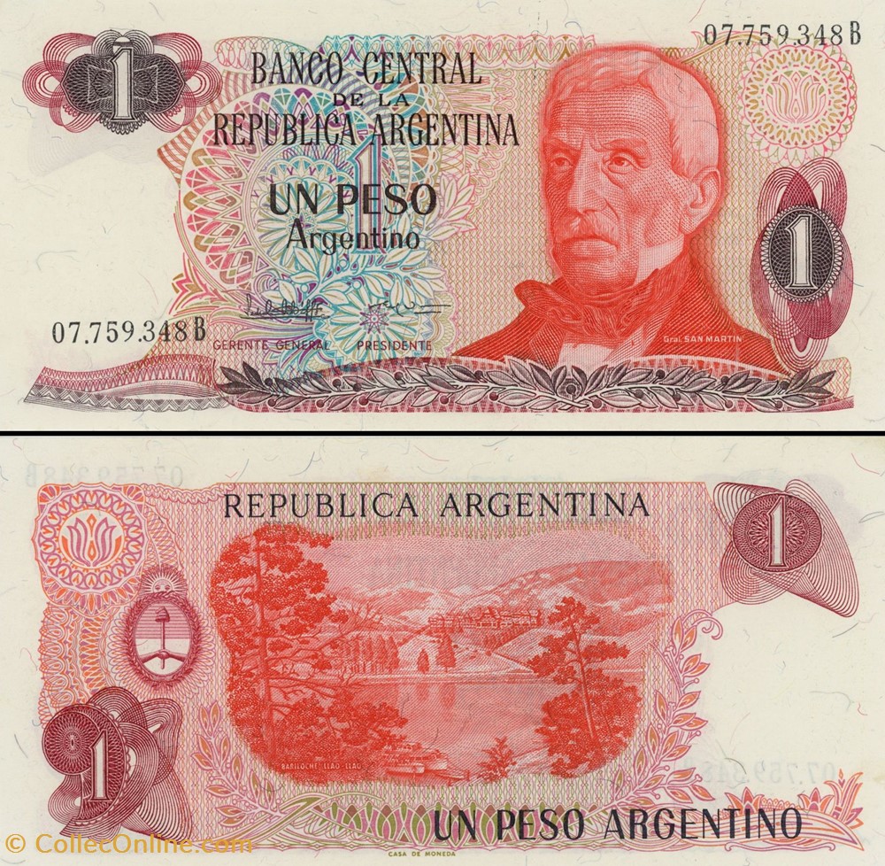 ARGENTINE - PICK 311 a 2 - 1 PESO ARGENTINO - 1984 billets amerique du sud argentine pick 311 a 2 1 peso argentino 1984