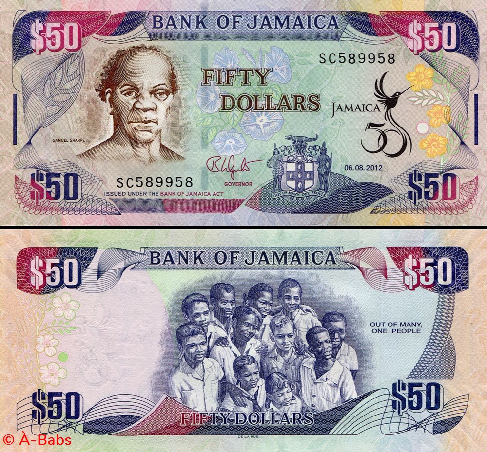 JAMAÏQUE - PICK 89 - 50 DOLLARS - 2012 billets amerique centrale et caraibes jamaique pick 89 50 dollars 2012