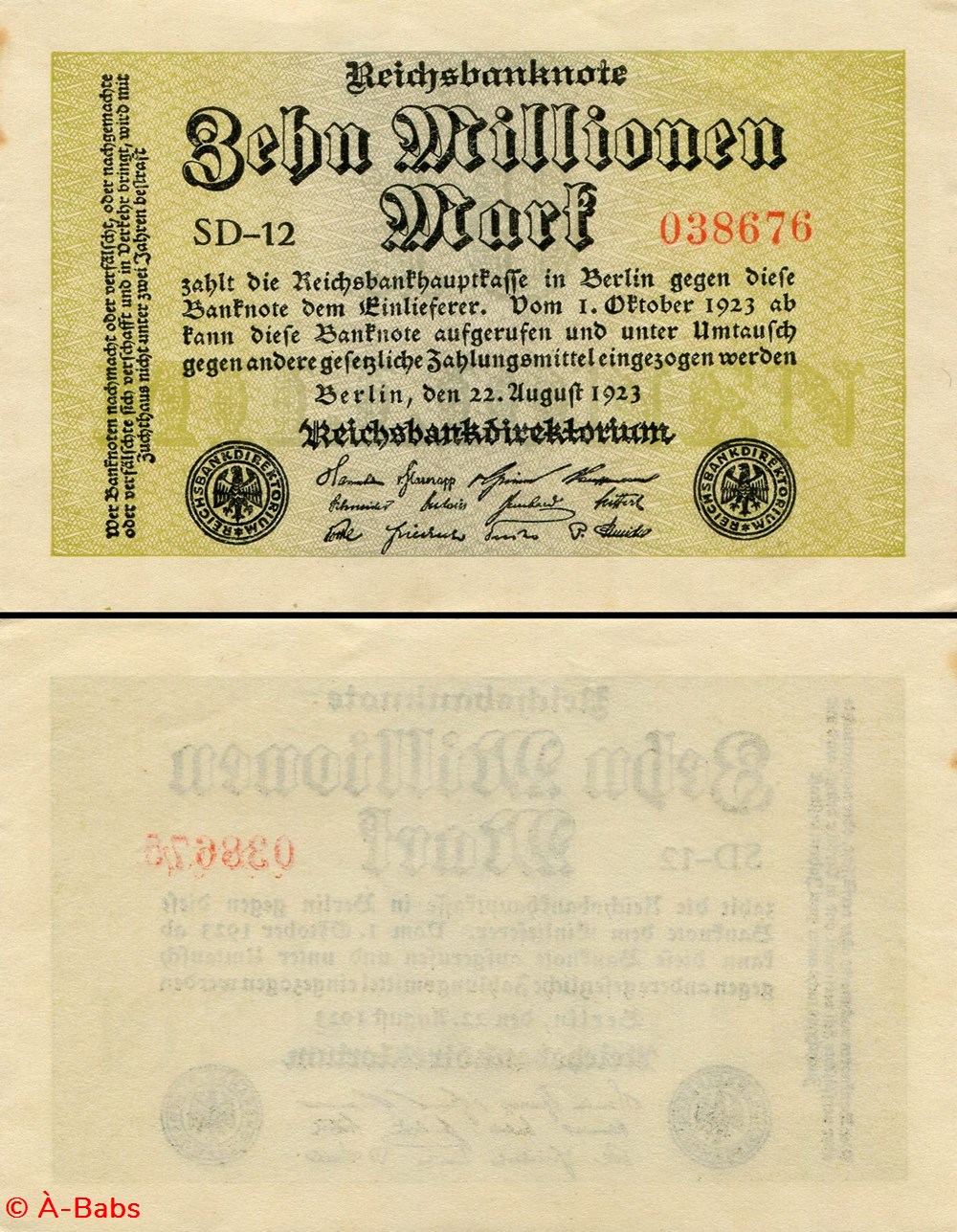 ALLEMAGNE - PICK 160 a1 - 10 000 000 MARK - 1923 billets europe allemagne pick 160 a1 10 000 000 mark 1923