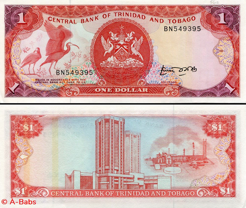 TRINIDAD ET TOBAGO - PICK 36a - 1 DOLLAR - 1985 billets amerique centrale caraibes trinite trinidad et tobago pick 36a 1 dollar 1985