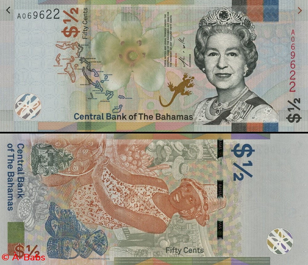 billets amerique centrale et caraibes bahamas pick 77aa 1 2 dollar 2019